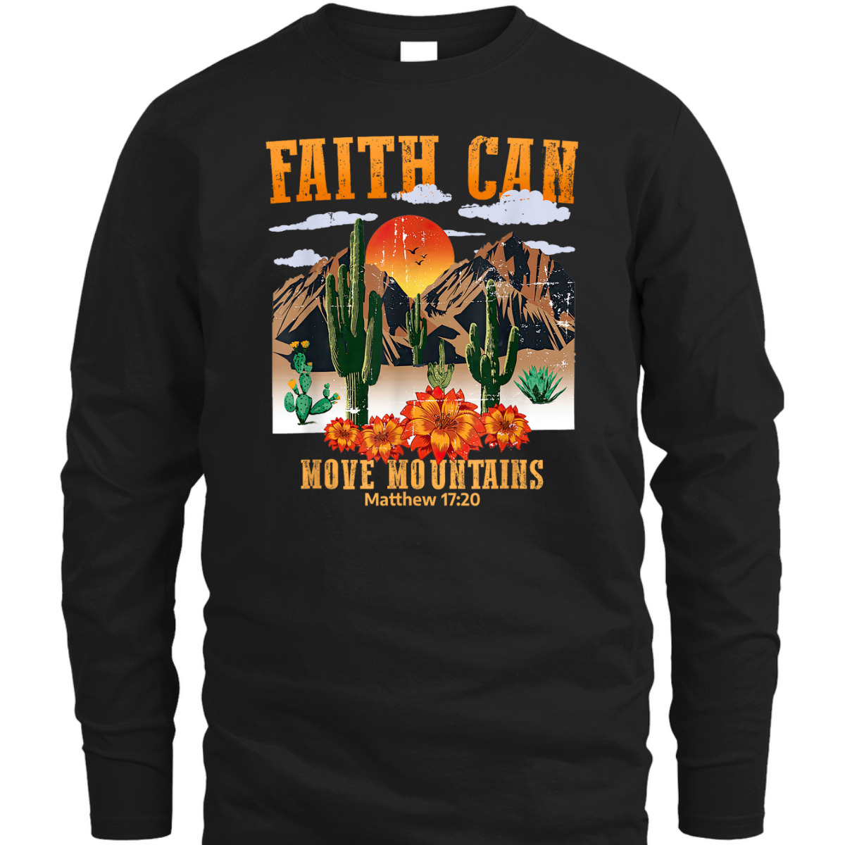 Christian Bible Verse Faith Can Move Mountains Matthew 17:20 Vintage T-Shirt Christian Bible Verse Faith Can Move Mountains Matthew 17:20 Vintage T-Shirt