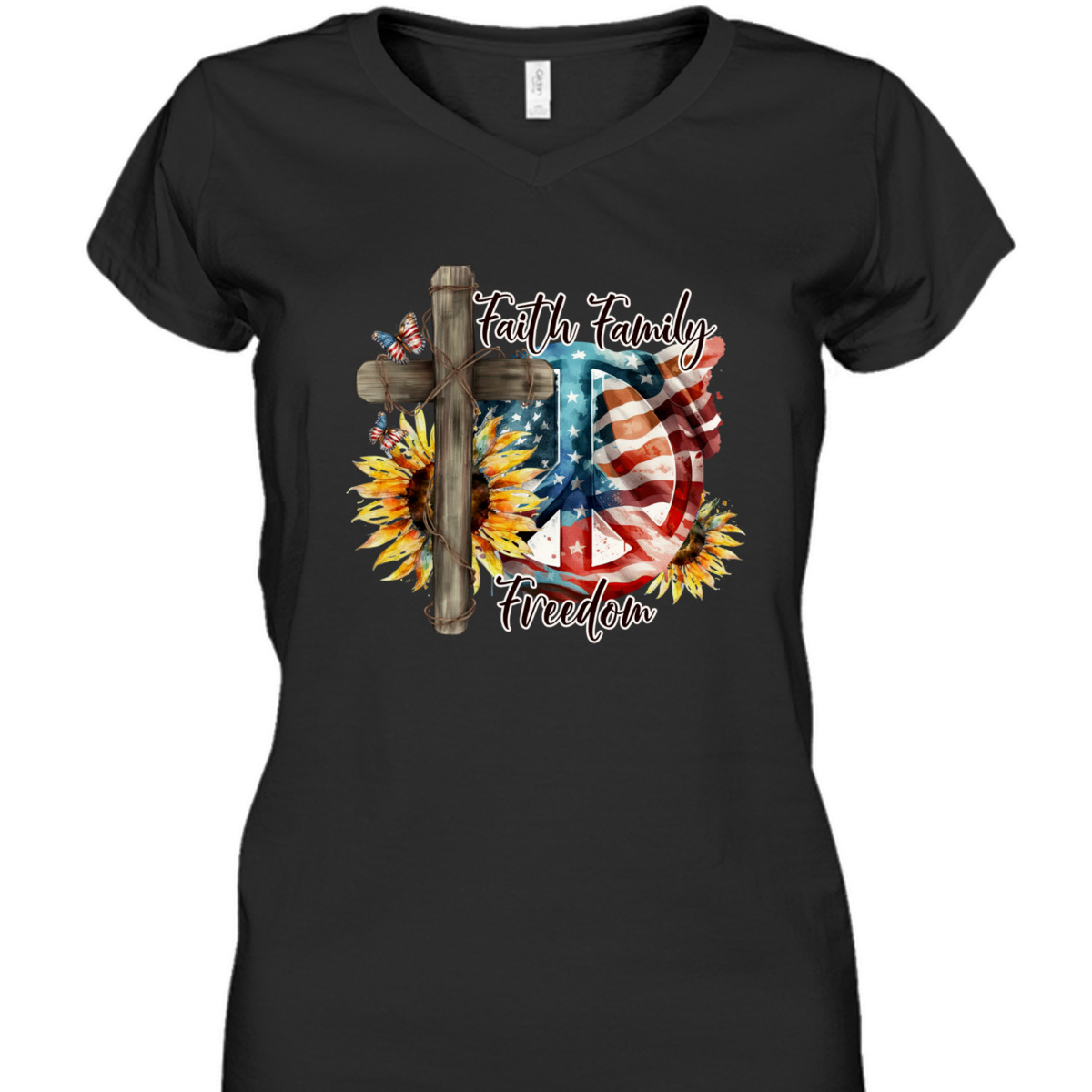 Christian Faith Family Freedom American Flag Happy 4th Of July T-Shirt Christian Faith Family Freedom American Flag Happy 4th Of July T-Shirt