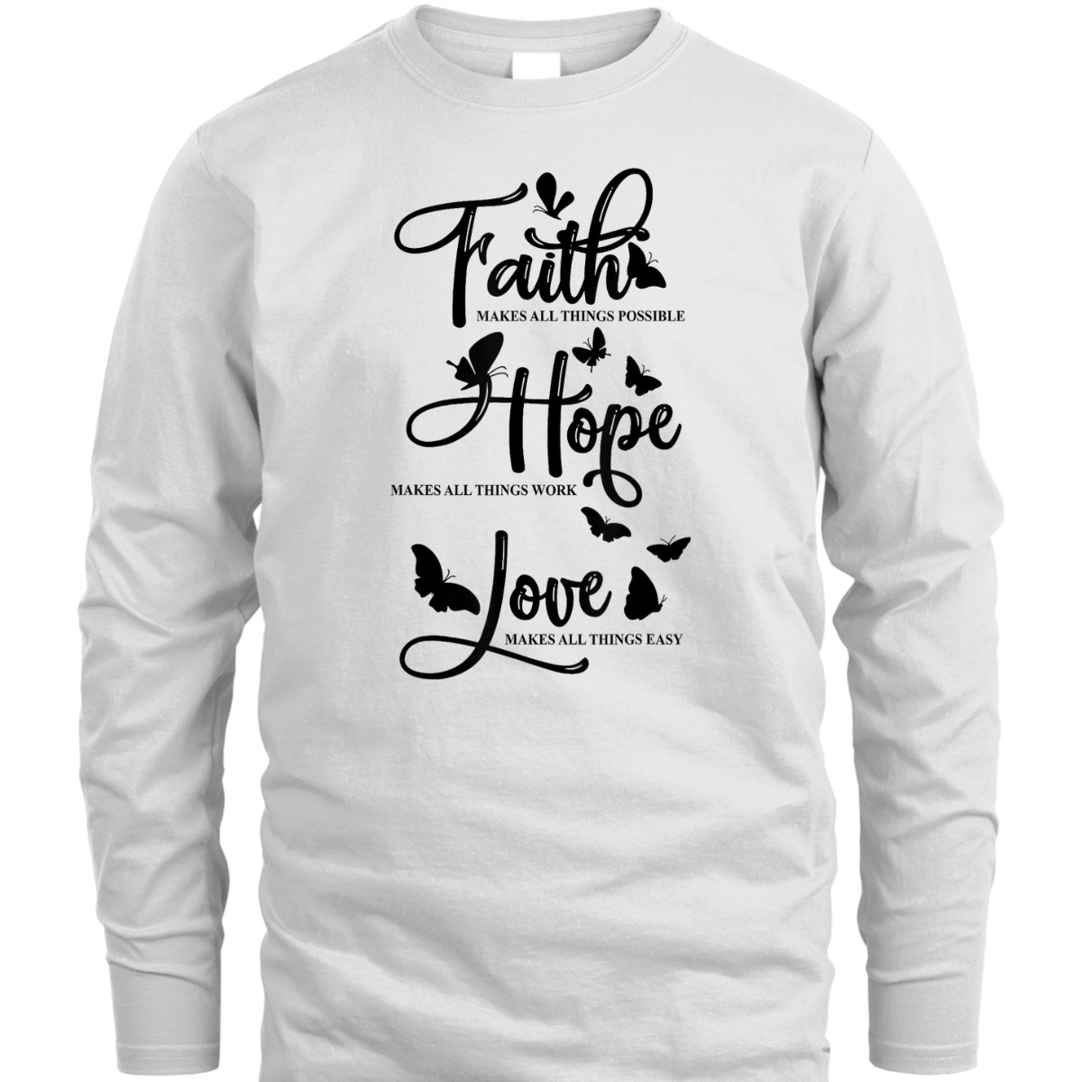 Faith Hope Love Christian Butterfly Bible Quote Religious T-Shirt Faith Hope Love Christian Butterfly Bible Quote Religious T-Shirt