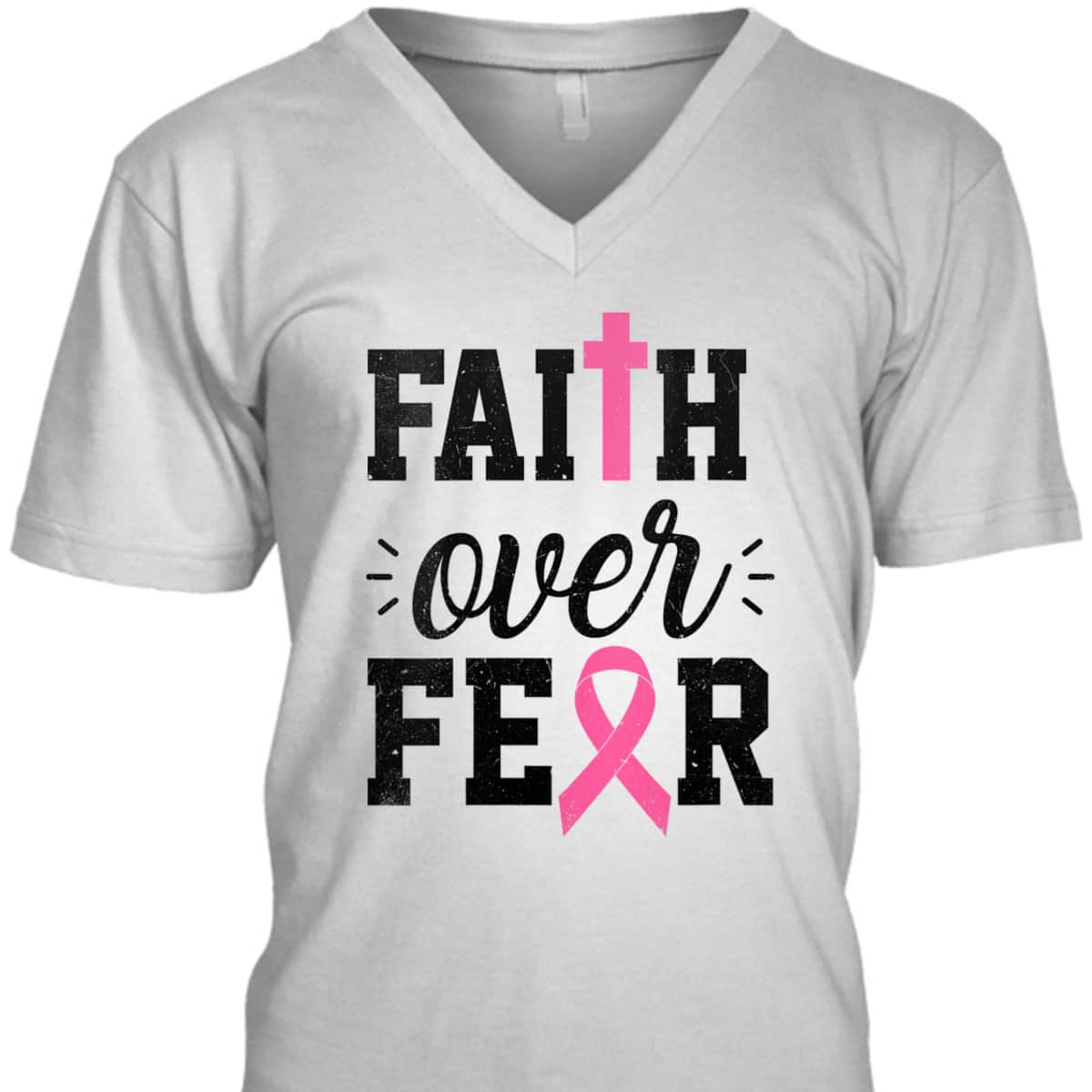 Christian Faith Over Fear October Breast Cancer Awareness Month T-Shirt Christian Faith Over Fear October Breast Cancer Awareness Month T-Shirt