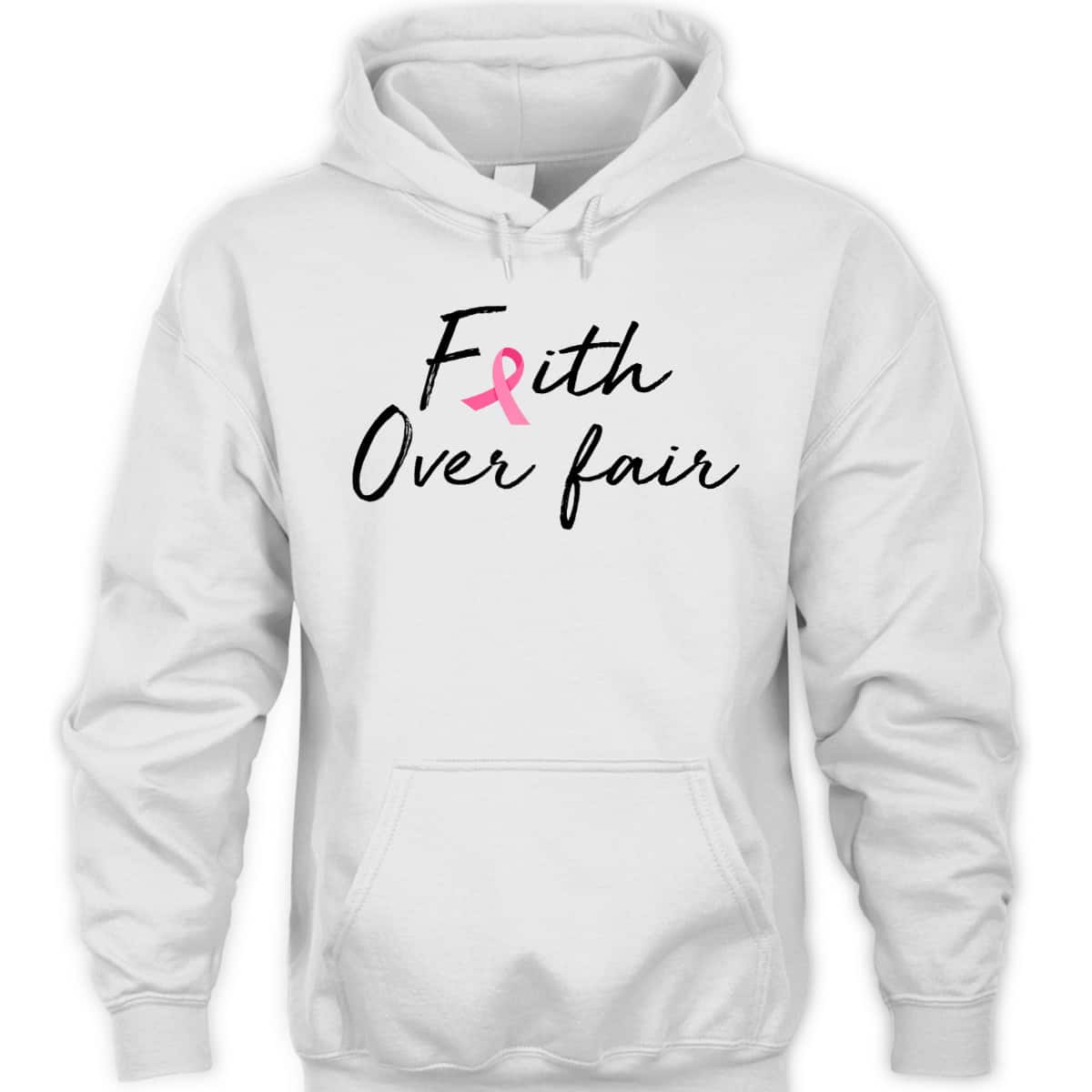 Breast Cancer Awareness Pink Ribbon Faith Over Fear Christian T-Shirt Breast Cancer Awareness Pink Ribbon Faith Over Fear Christian T-Shirt