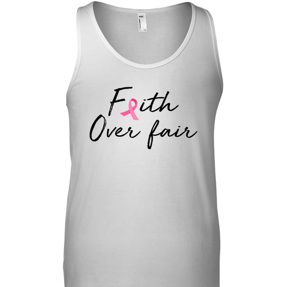 Breast Cancer Awareness Pink Ribbon Faith Over Fear Christian T-Shirt Breast Cancer Awareness Pink Ribbon Faith Over Fear Christian T-Shirt