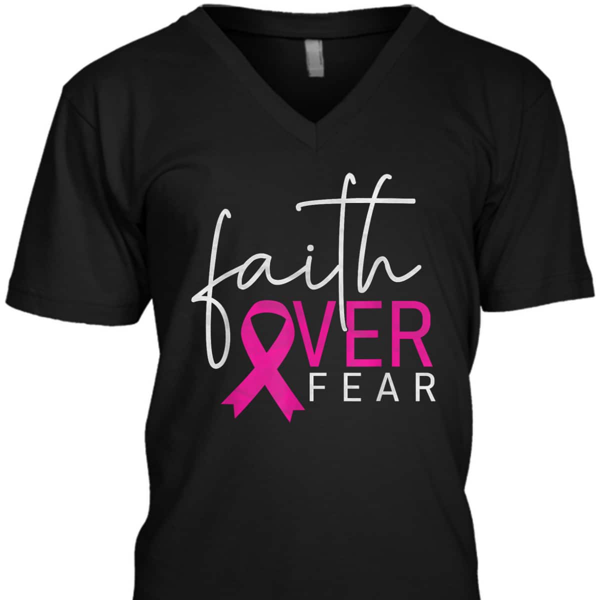 Breast Cancer Awareness Month Support Faith Over Fear T-Shirt Breast Cancer Awareness Month Support Faith Over Fear T-Shirt