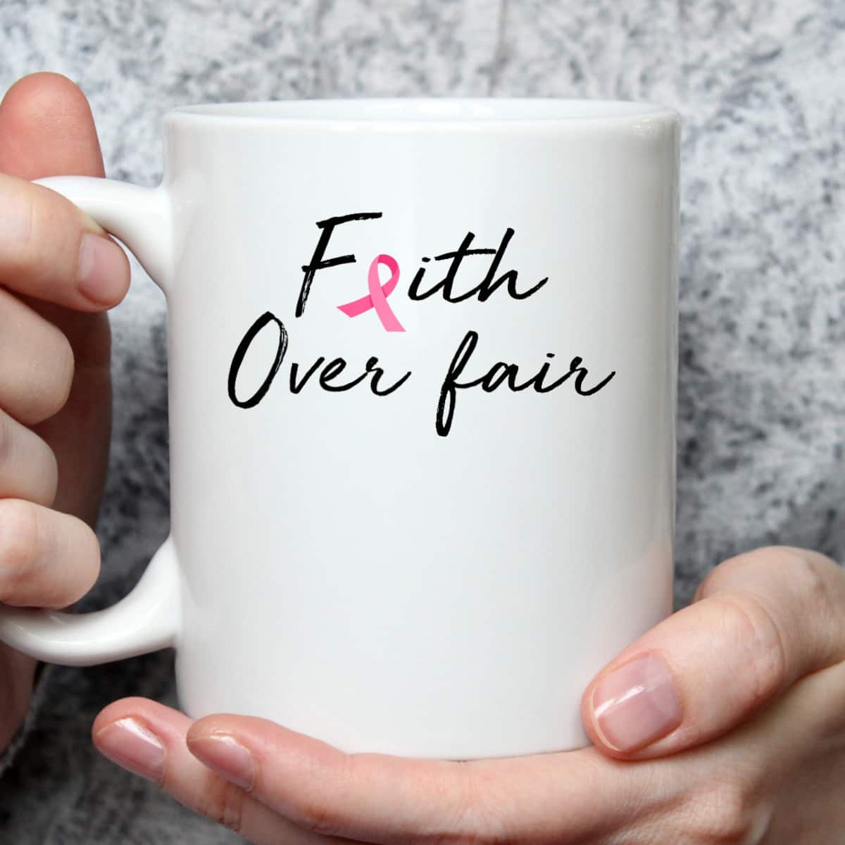 Breast Cancer Awareness Pink Ribbon Faith Over Fear Christian T-Shirt Breast Cancer Awareness Pink Ribbon Faith Over Fear Christian T-Shirt