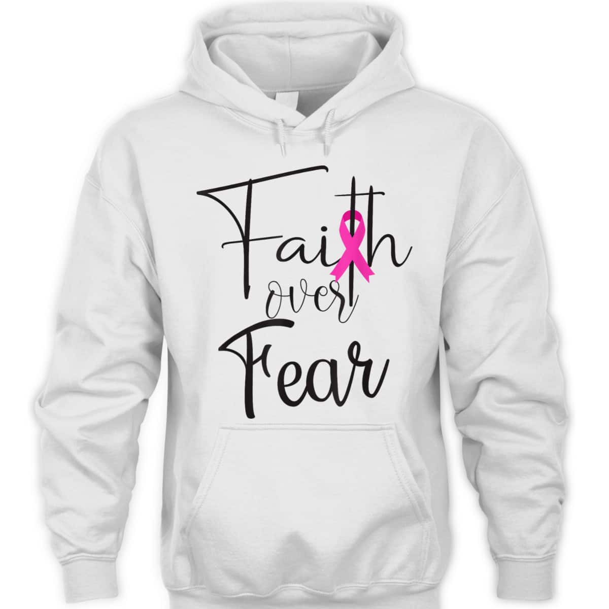 Christian Faith Over Fear Pink Ribbon Breast Cancer Support T-Shirt Christian Faith Over Fear Pink Ribbon Breast Cancer Support T-Shirt