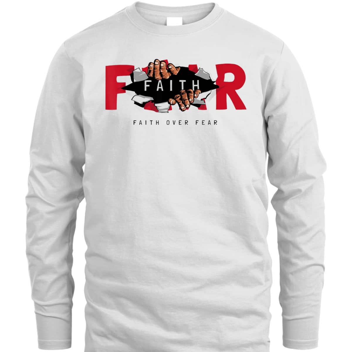 Faith Over Fear Christian Faith Cross Motivational T-Shirt Faith Over Fear Christian Faith Cross Motivational T-Shirt