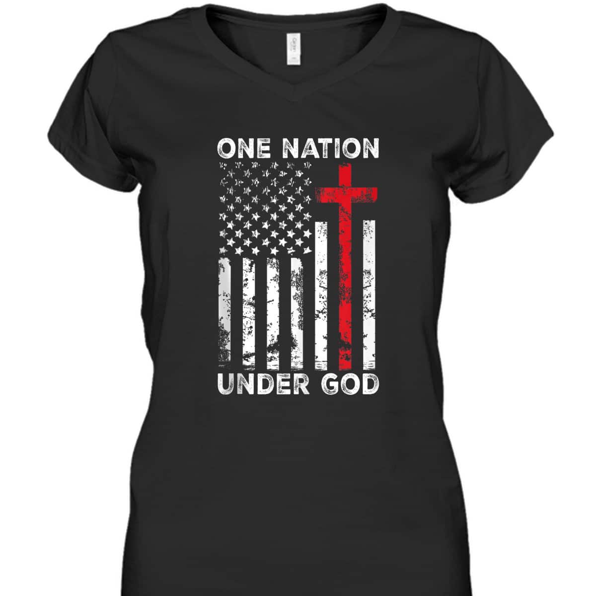 Vintage USA American Flag Christian Faith Family Freedom One Nation Under God 4th Of July T-Shirt Vintage USA American Flag Christian Faith Family Freedom One Nation Under God 4th Of July T-Shirt
