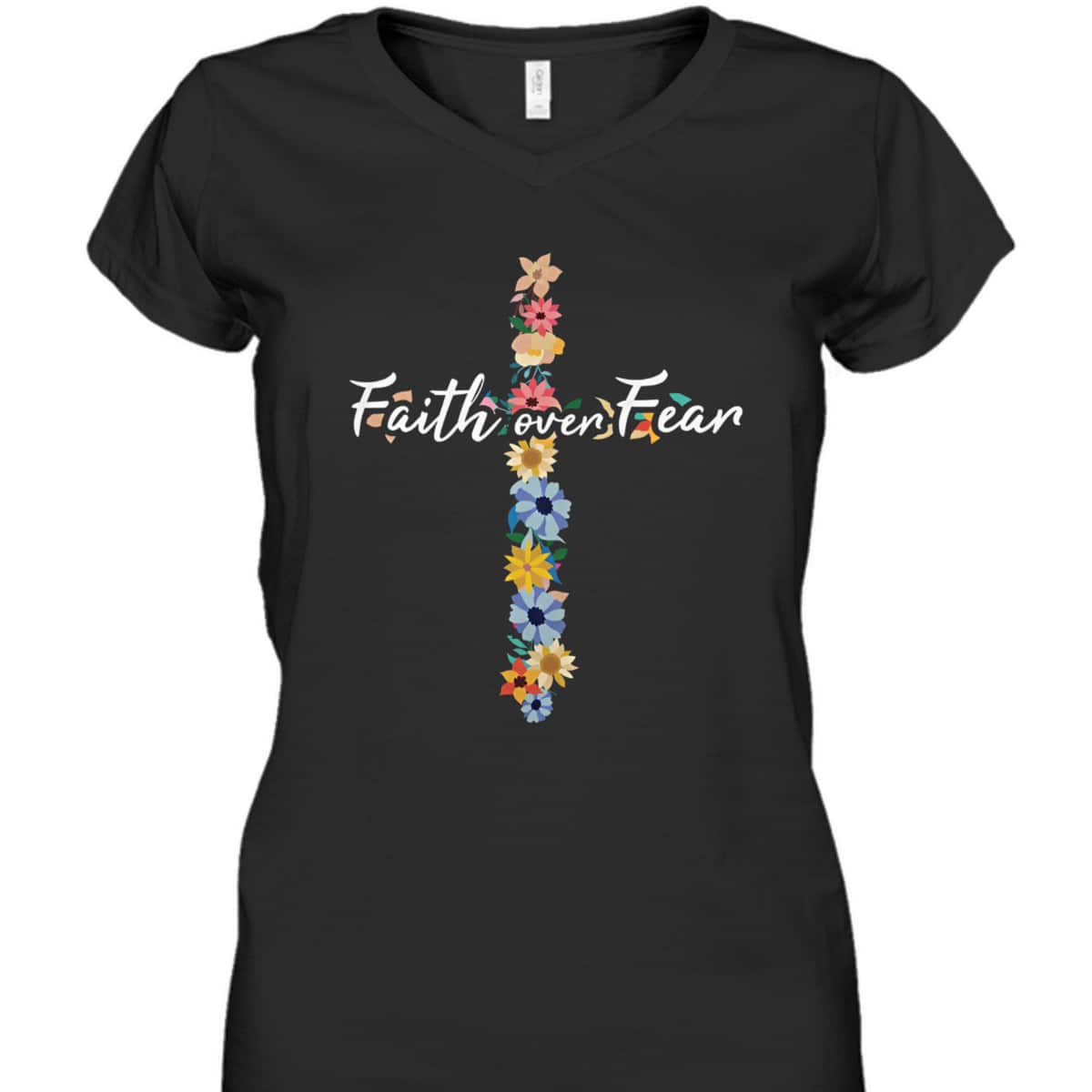 Faith Over Fear Cross Inspirational Christian Religious T-Shirt Faith Over Fear Cross Inspirational Christian Religious T-Shirt