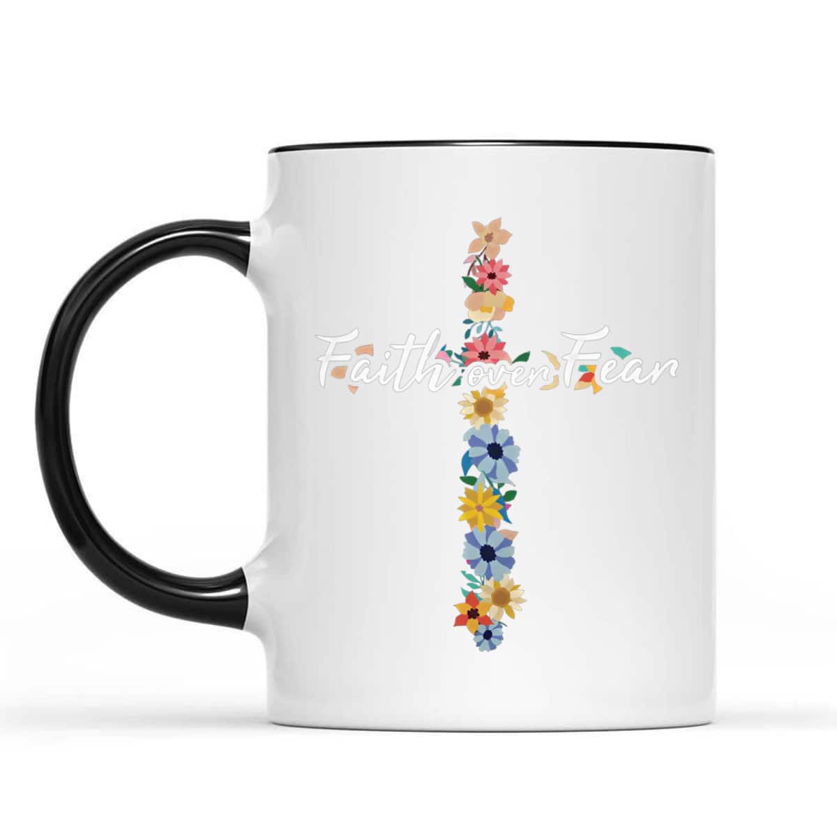 Faith Over Fear Cross Inspirational Christian Religious T-Shirt Faith Over Fear Cross Inspirational Christian Religious T-Shirt