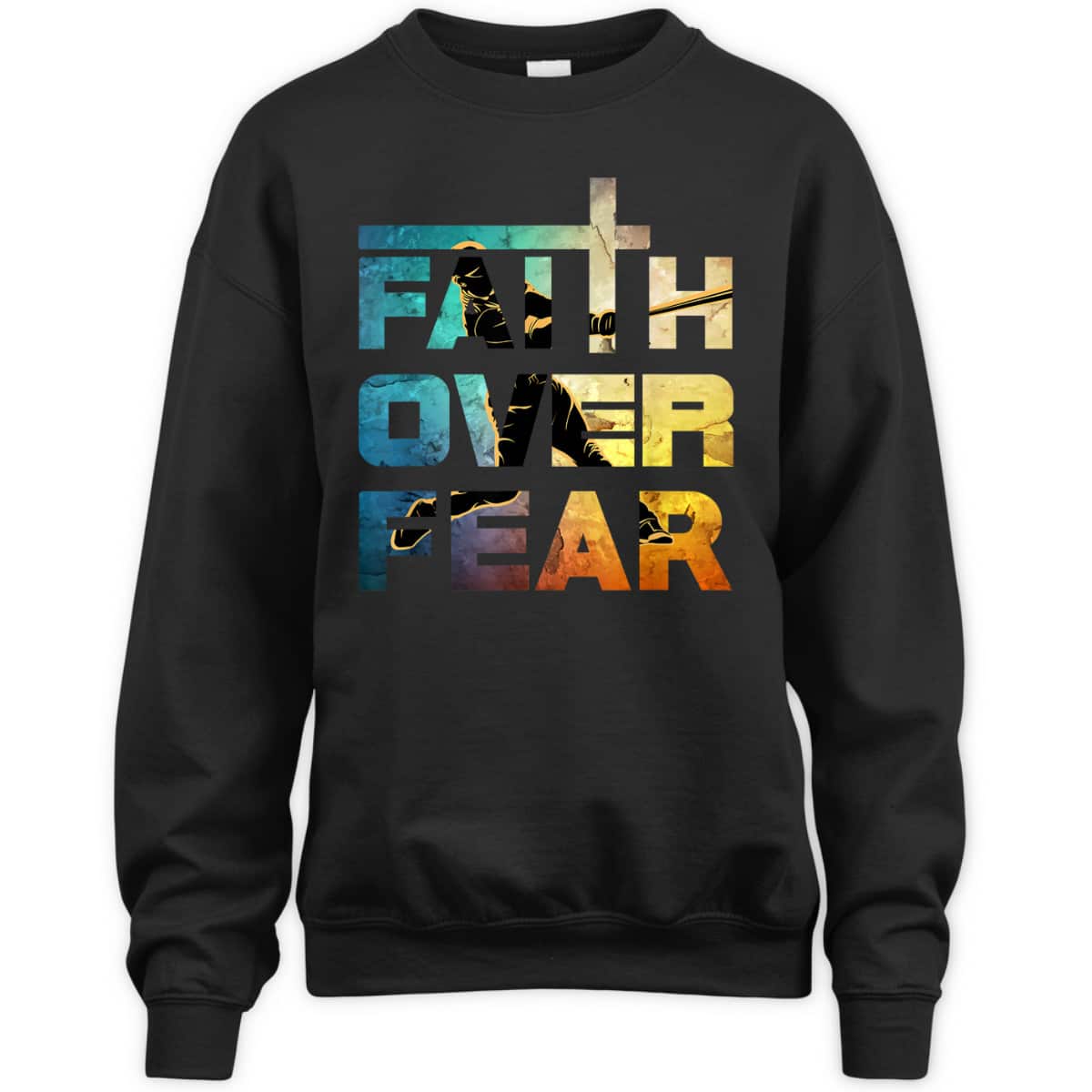 Faith Over Fear Faith Quote Jesus Christ Baseball Lovers T-Shirt Faith Over Fear Faith Quote Jesus Christ Baseball Lovers T-Shirt