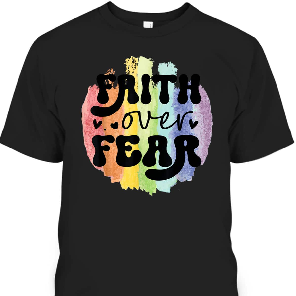 Inspirational Quote Faith Over Fear T-Shirt Christian Religious Gift