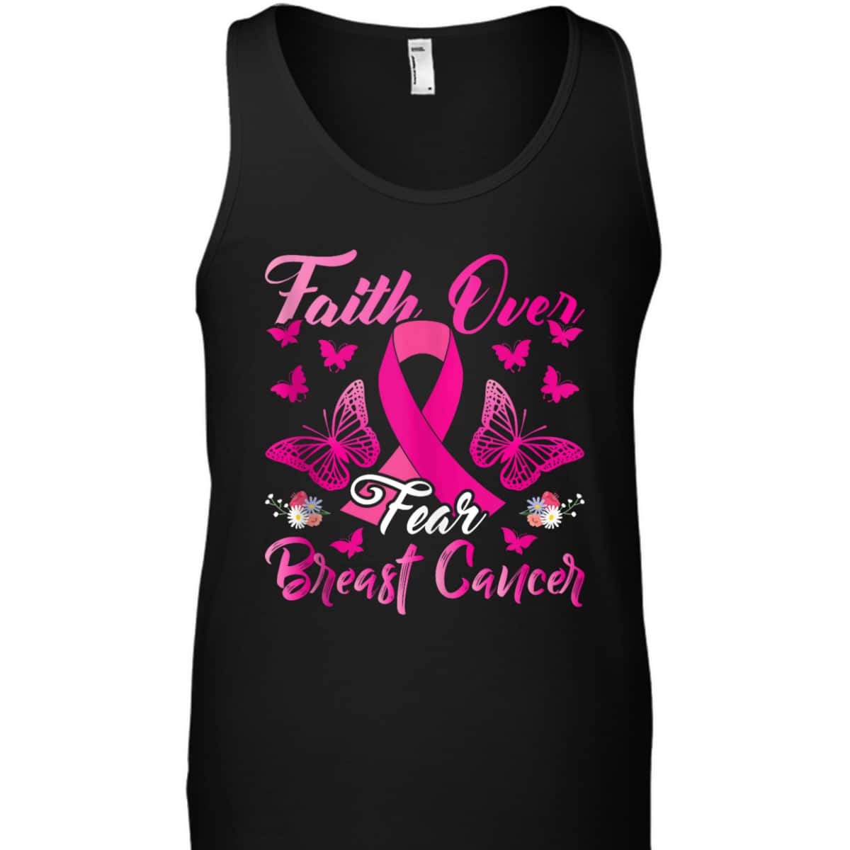 Christian Faith Over Fear T-Shirt Breast Cancer Awareness Christian Faith Over Fear T-Shirt Breast Cancer Awareness