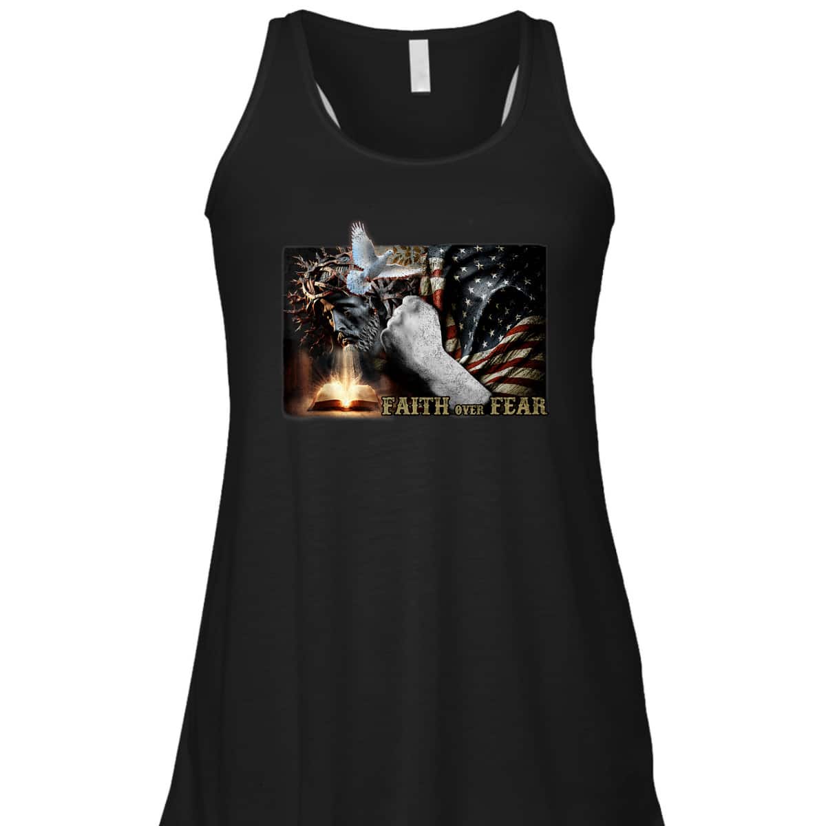 4th Of July Faith Over Fears Jesus USA Flag Patriot Independence Day T-Shirt 4th Of July Faith Over Fears Jesus USA Flag Patriot Independence Day T-Shirt
