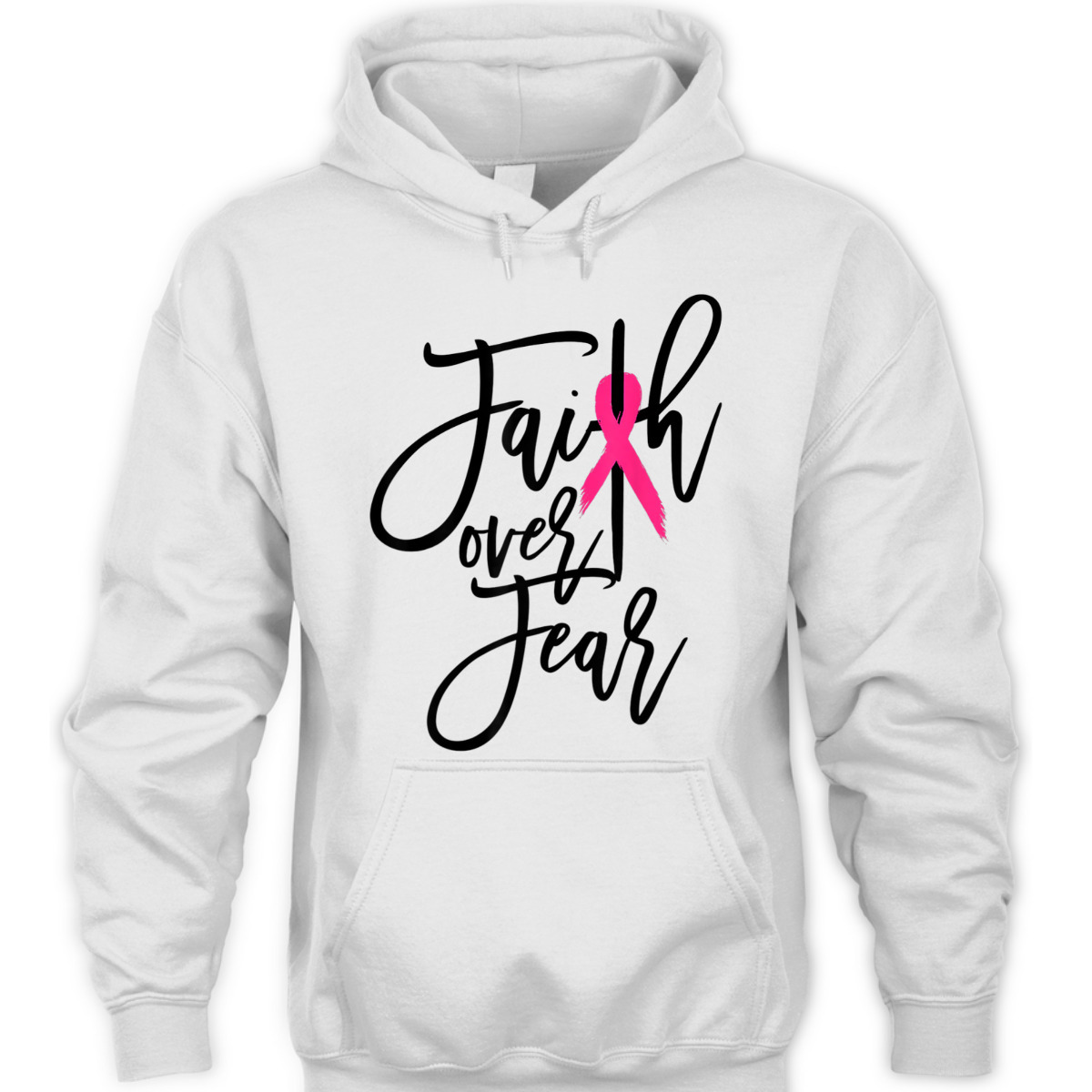Pink Ribbon Christian Cross Faith Over Fear Breast Cancer Awareness T-Shirt Pink Ribbon Christian Cross Faith Over Fear Breast Cancer Awareness T-Shirt