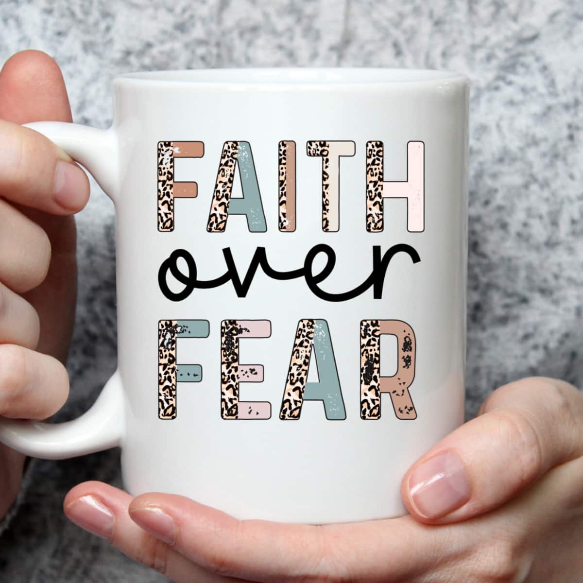 Cute Leopard Faith Over Fear Christian Religious T-Shirt Cute Leopard Faith Over Fear Christian Religious T-Shirt
