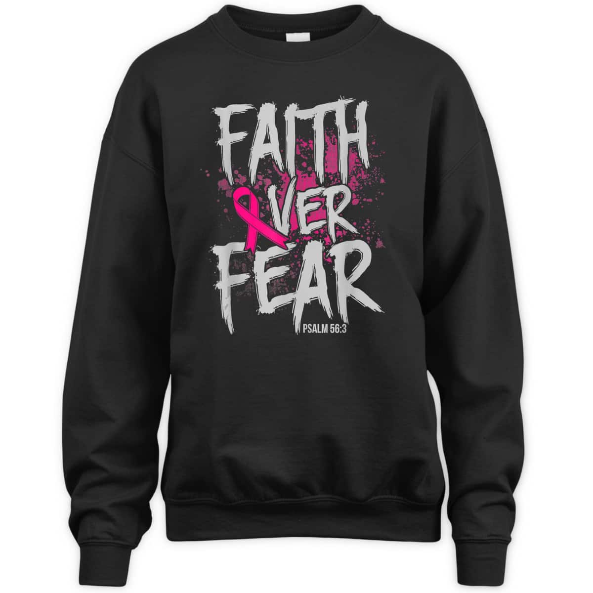 Christian Breast Cancer Faith Over Fear T-Shirt Pink Ribbon Christian Breast Cancer Faith Over Fear T-Shirt Pink Ribbon