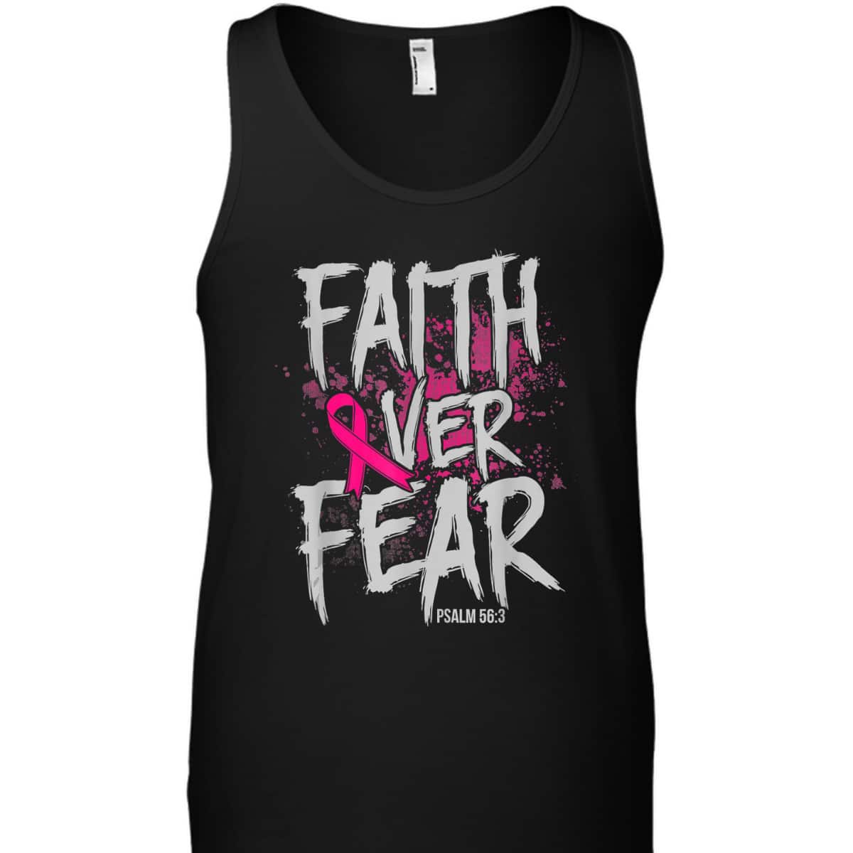Christian Breast Cancer Faith Over Fear T-Shirt Pink Ribbon Christian Breast Cancer Faith Over Fear T-Shirt Pink Ribbon