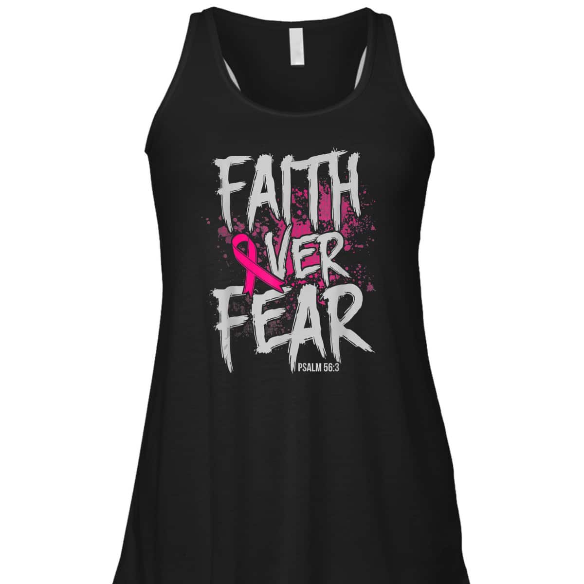 Christian Breast Cancer Faith Over Fear T-Shirt Pink Ribbon Christian Breast Cancer Faith Over Fear T-Shirt Pink Ribbon