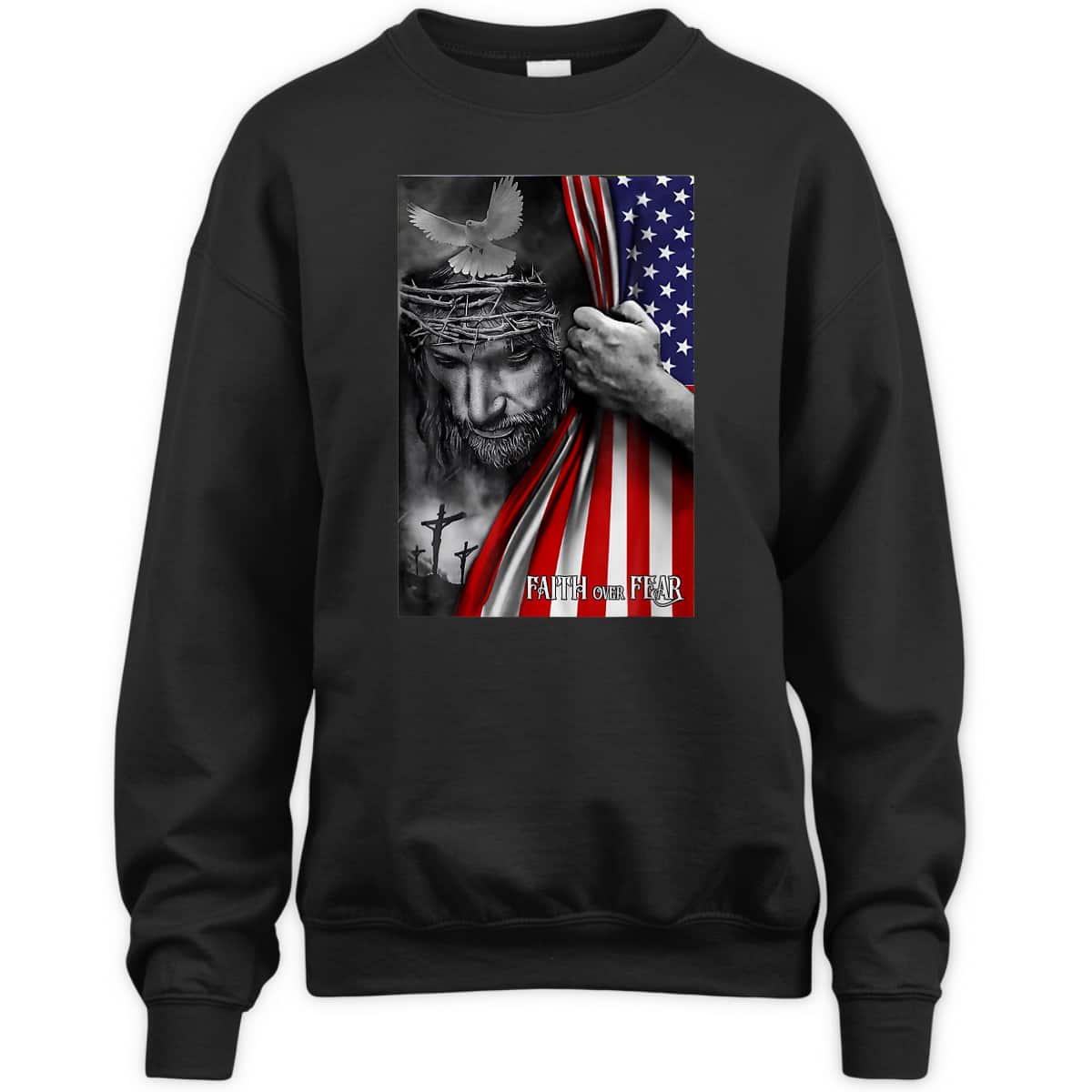 Faith Over Fear God Jesus Christian USA Flag Religious Bible Verse 4th Of July Independence Day T-Shirt Faith Over Fear God Jesus Christian USA Flag Religious Bible Verse 4th Of July Independence Day T-Shirt