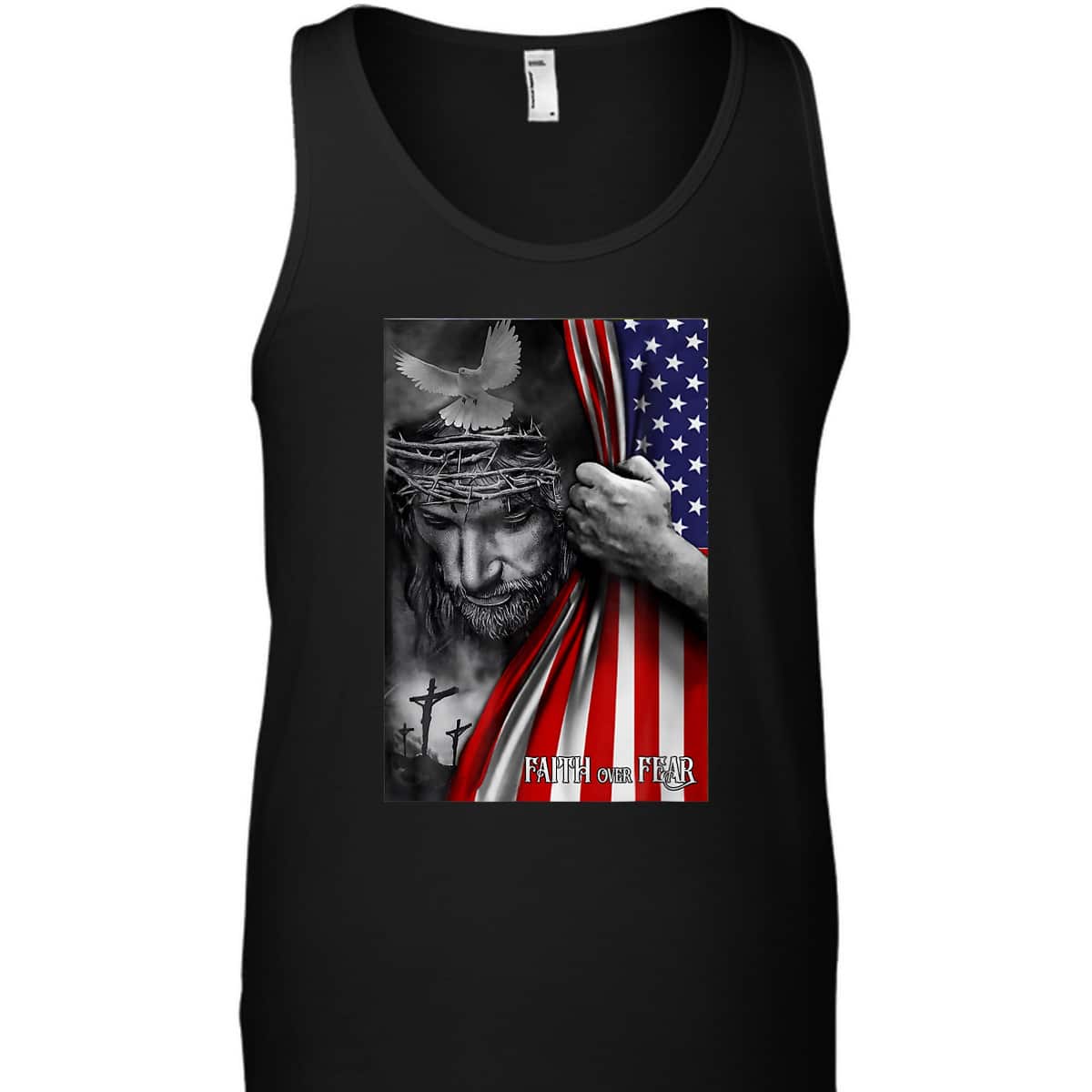 Faith Over Fear God Jesus Christian USA Flag Religious Bible Verse 4th Of July Independence Day T-Shirt Faith Over Fear God Jesus Christian USA Flag Religious Bible Verse 4th Of July Independence Day T-Shirt