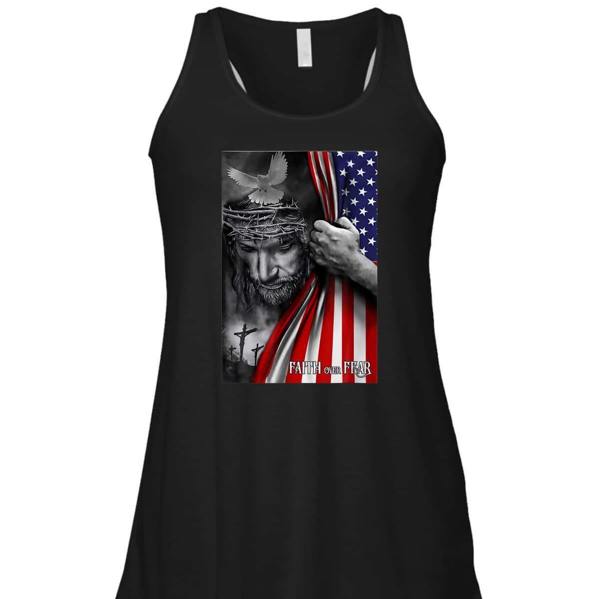 Faith Over Fear God Jesus Christian USA Flag Religious Bible Verse 4th Of July Independence Day T-Shirt Faith Over Fear God Jesus Christian USA Flag Religious Bible Verse 4th Of July Independence Day T-Shirt