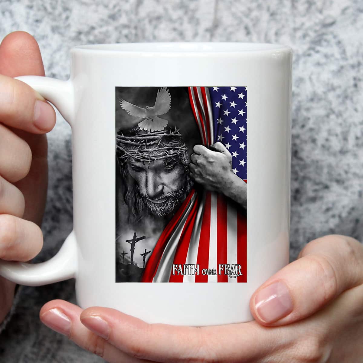 Faith Over Fear God Jesus Christian USA Flag Religious Bible Verse 4th Of July Independence Day T-Shirt Faith Over Fear God Jesus Christian USA Flag Religious Bible Verse 4th Of July Independence Day T-Shirt