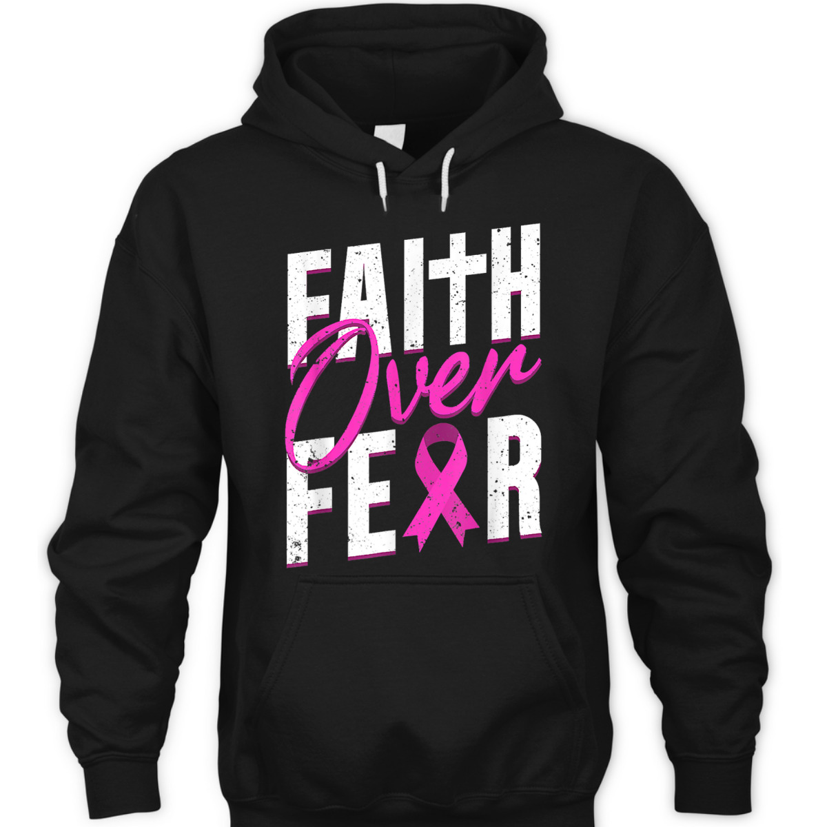 Pink Ribbon Christian Cross Faith Over Fear Breast Cancer Awareness T-Shirt Pink Ribbon Christian Cross Faith Over Fear Breast Cancer Awareness T-Shirt