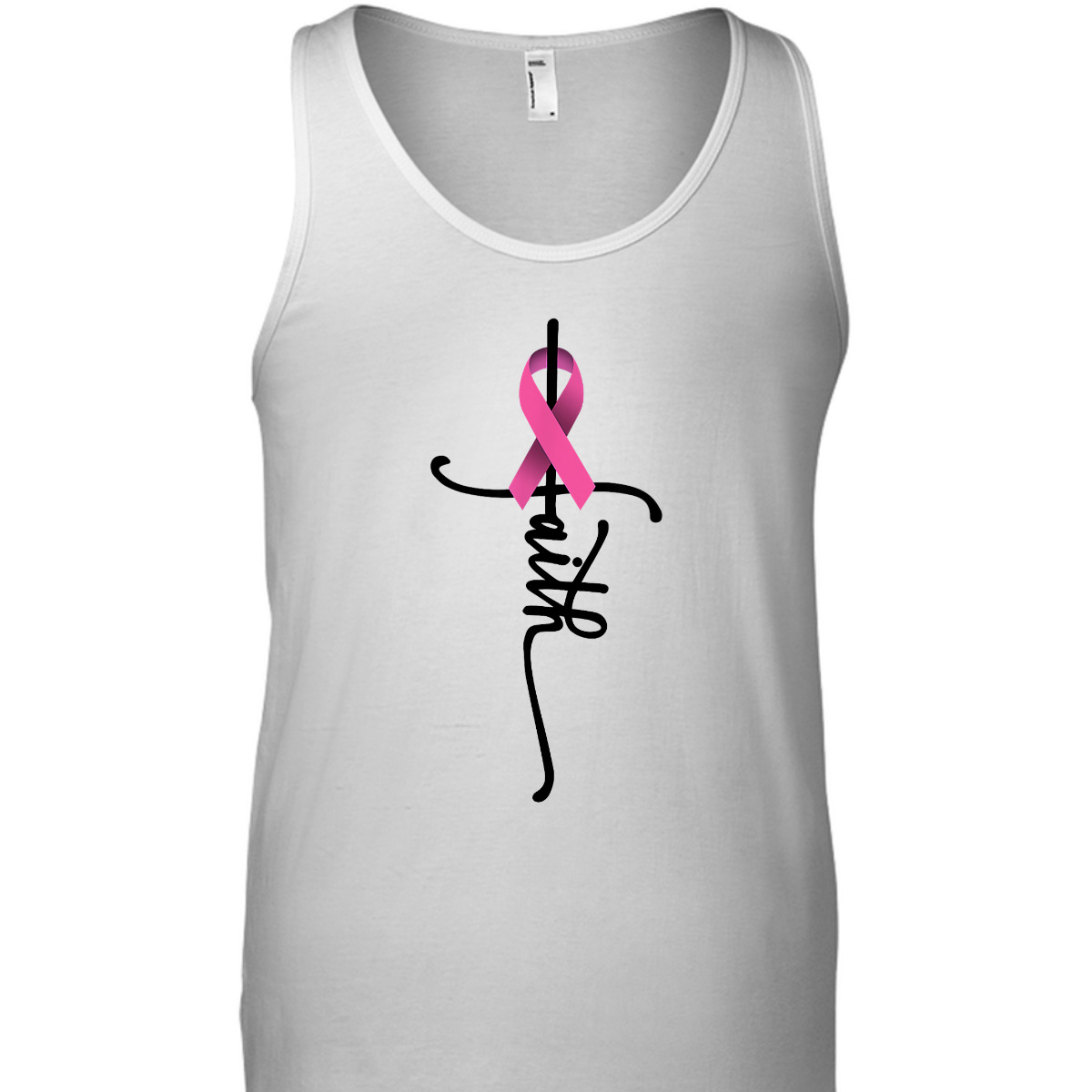 Christian Faith Pink Ribbon T-Shirt Cross Breast Cancer Awareness Christian Faith Pink Ribbon T-Shirt Cross Breast Cancer Awareness