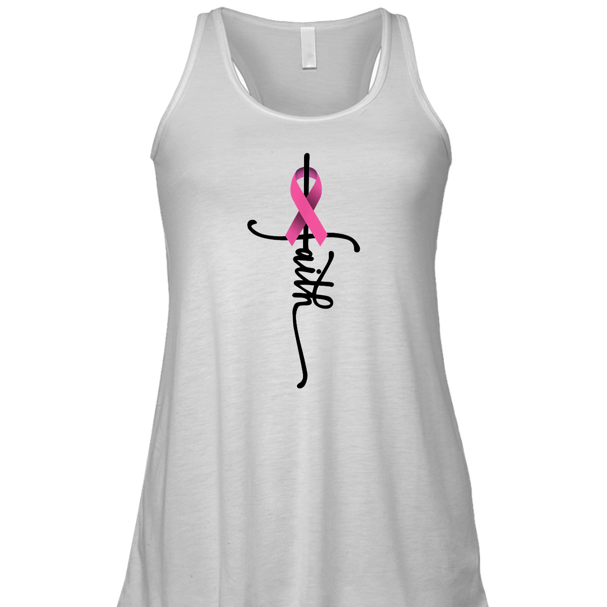 Christian Faith Pink Ribbon T-Shirt Cross Breast Cancer Awareness Christian Faith Pink Ribbon T-Shirt Cross Breast Cancer Awareness