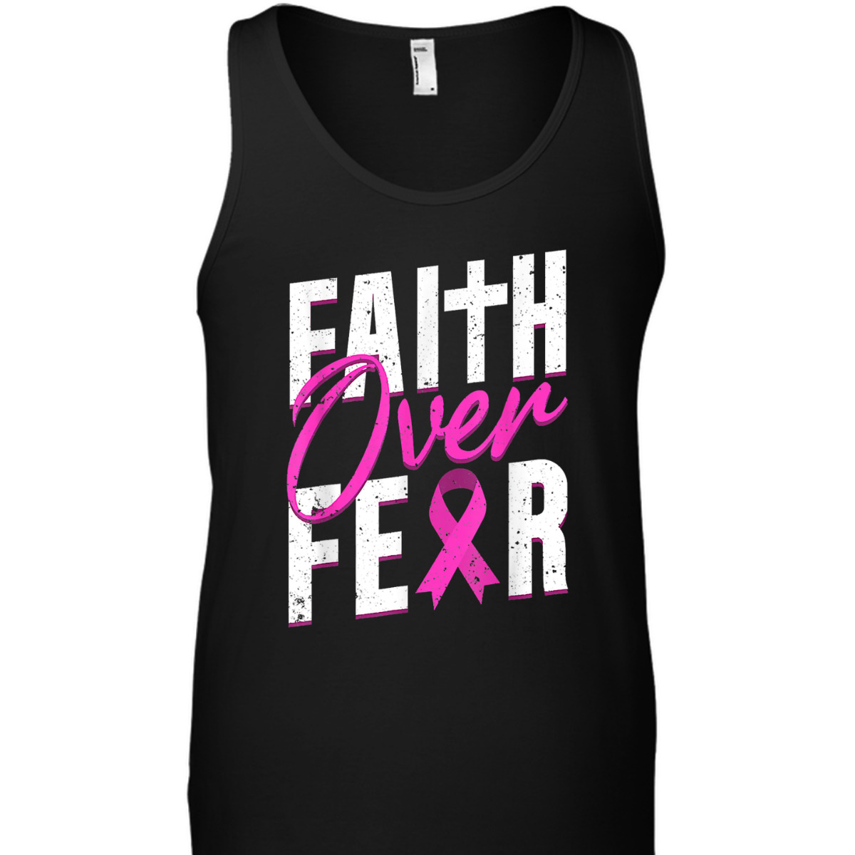 Pink Ribbon Christian Cross Faith Over Fear Breast Cancer Awareness T-Shirt Pink Ribbon Christian Cross Faith Over Fear Breast Cancer Awareness T-Shirt