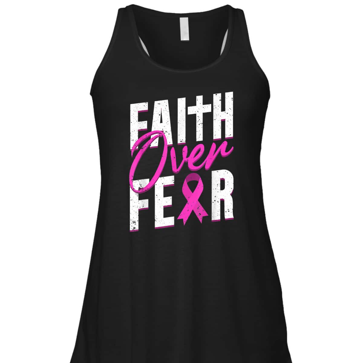 Pink Ribbon Christian Cross Faith Over Fear Breast Cancer Awareness T-Shirt Pink Ribbon Christian Cross Faith Over Fear Breast Cancer Awareness T-Shirt