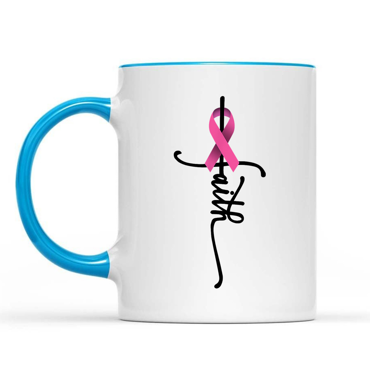 Christian Faith Pink Ribbon T-Shirt Cross Breast Cancer Awareness Christian Faith Pink Ribbon T-Shirt Cross Breast Cancer Awareness