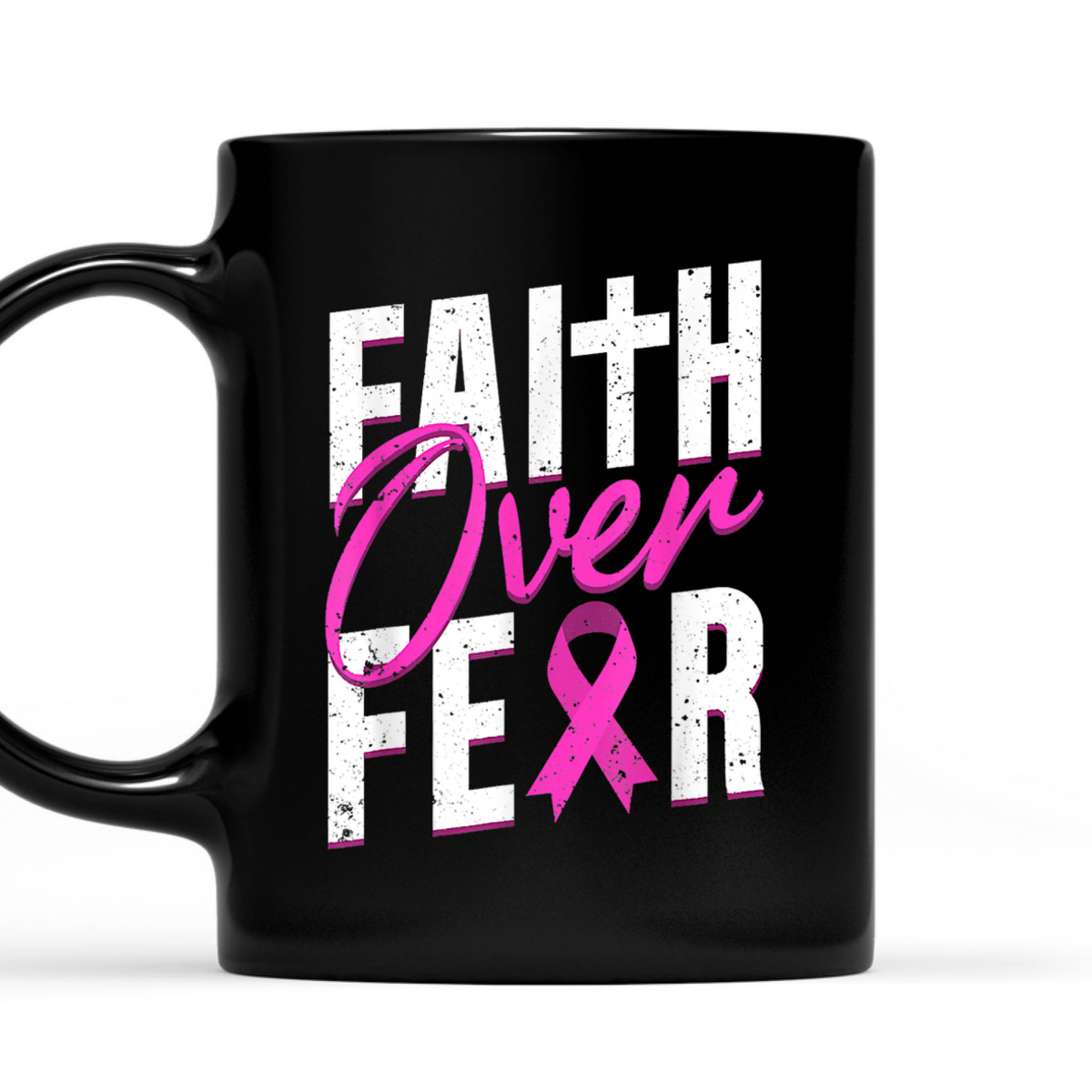 Pink Ribbon Christian Cross Faith Over Fear Breast Cancer Awareness T-Shirt Pink Ribbon Christian Cross Faith Over Fear Breast Cancer Awareness T-Shirt