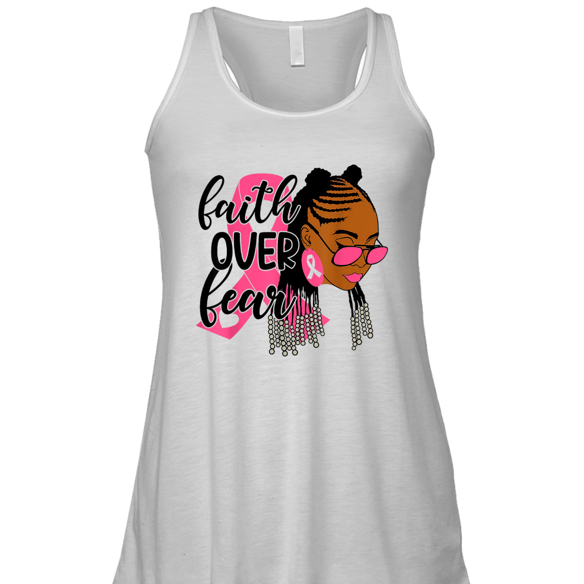 Breast Cancer Awareness Faith Over Fear Black Woman Christian Religious T-Shirt Breast Cancer Awareness Faith Over Fear Black Woman Christian Religious T-Shirt