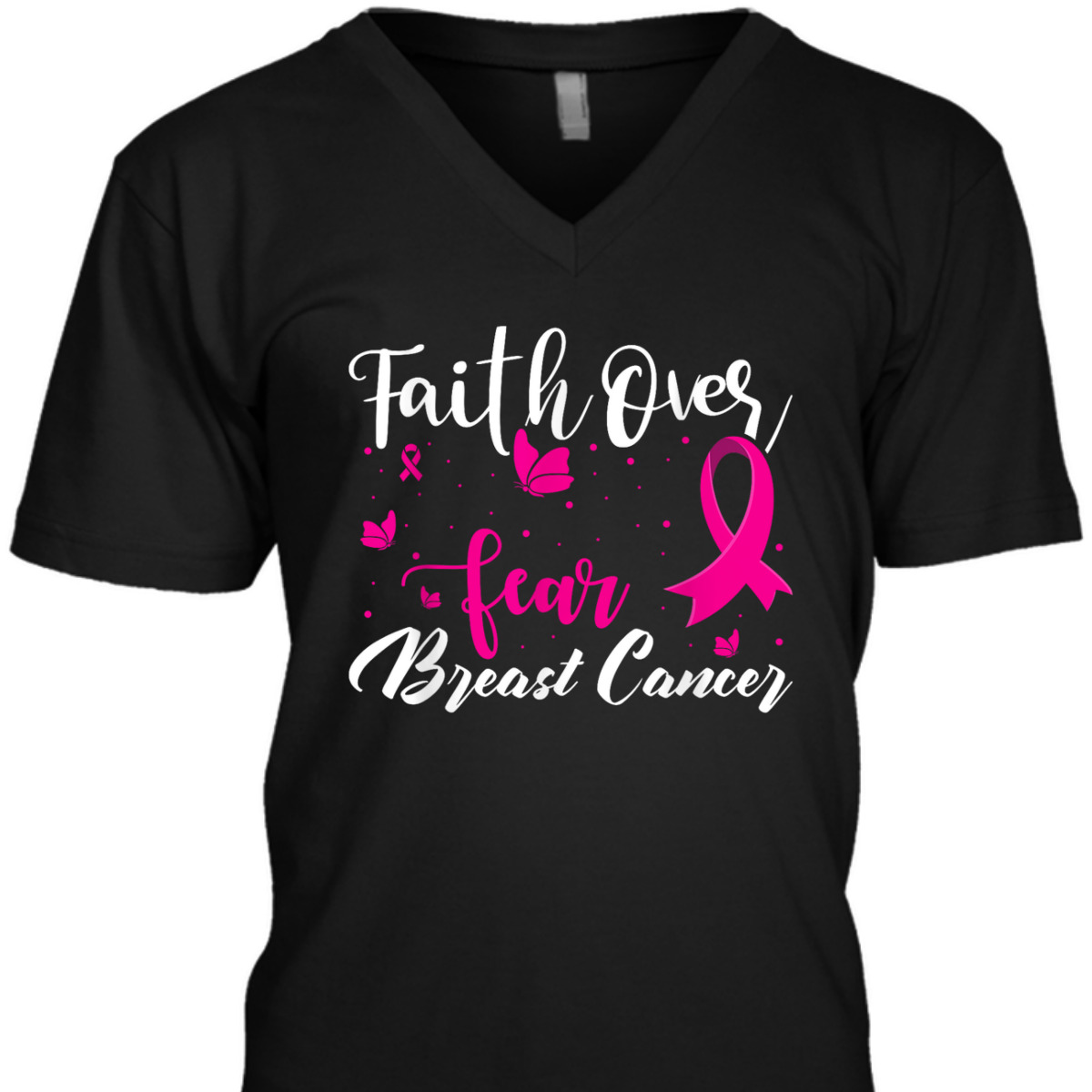 Faith Over Fear Love Breast Cancer Awareness T-Shirt Faith Over Fear Love Breast Cancer Awareness T-Shirt