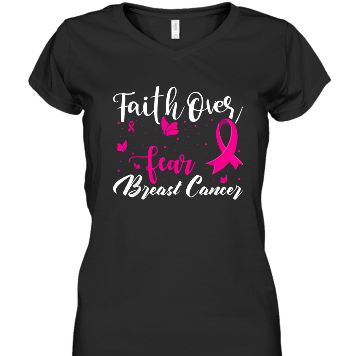 Faith Over Fear Love Breast Cancer Awareness T-Shirt Faith Over Fear Love Breast Cancer Awareness T-Shirt