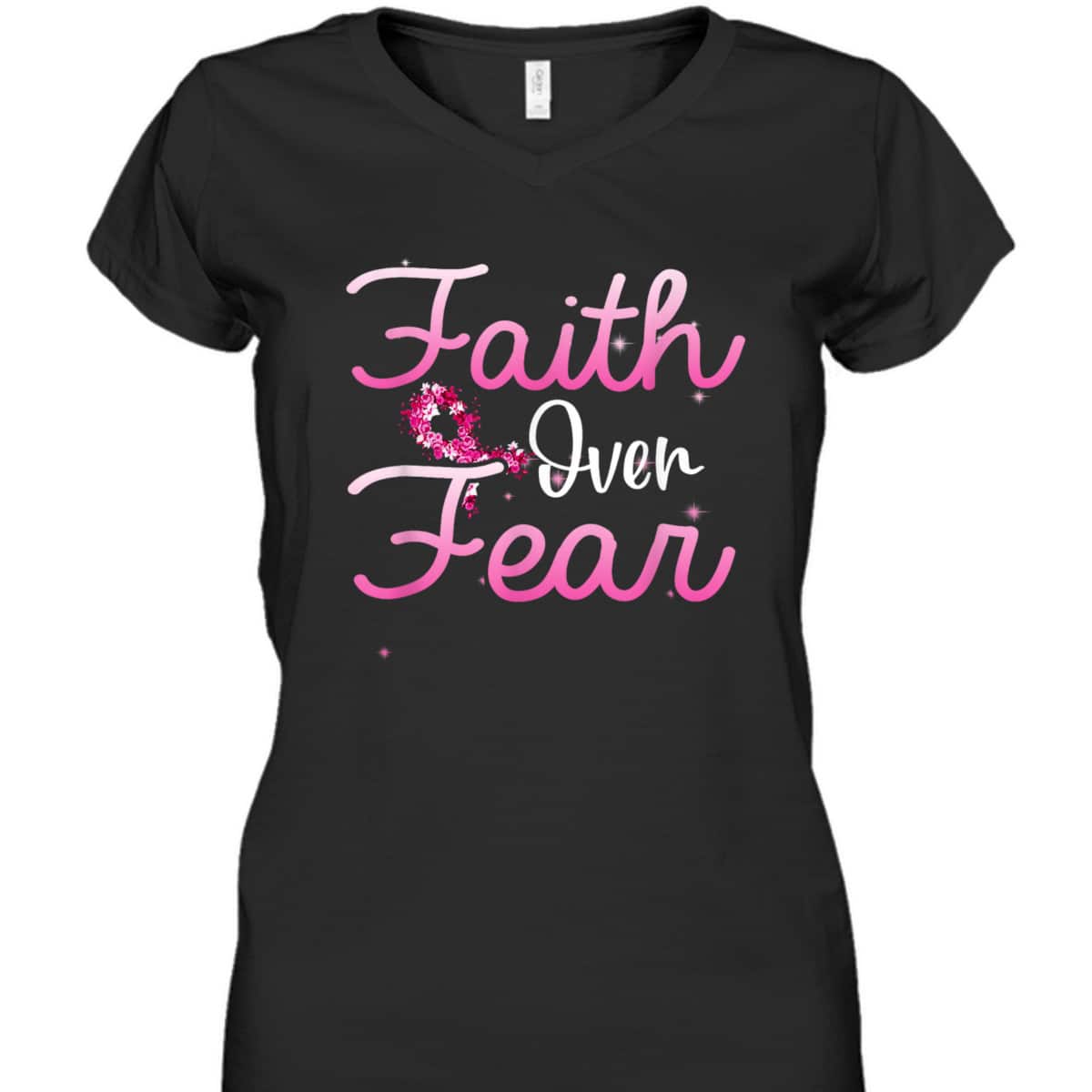 Christian Faith Over Fear Breast Cancer Survivor T-Shirt Christian Faith Over Fear Breast Cancer Survivor T-Shirt