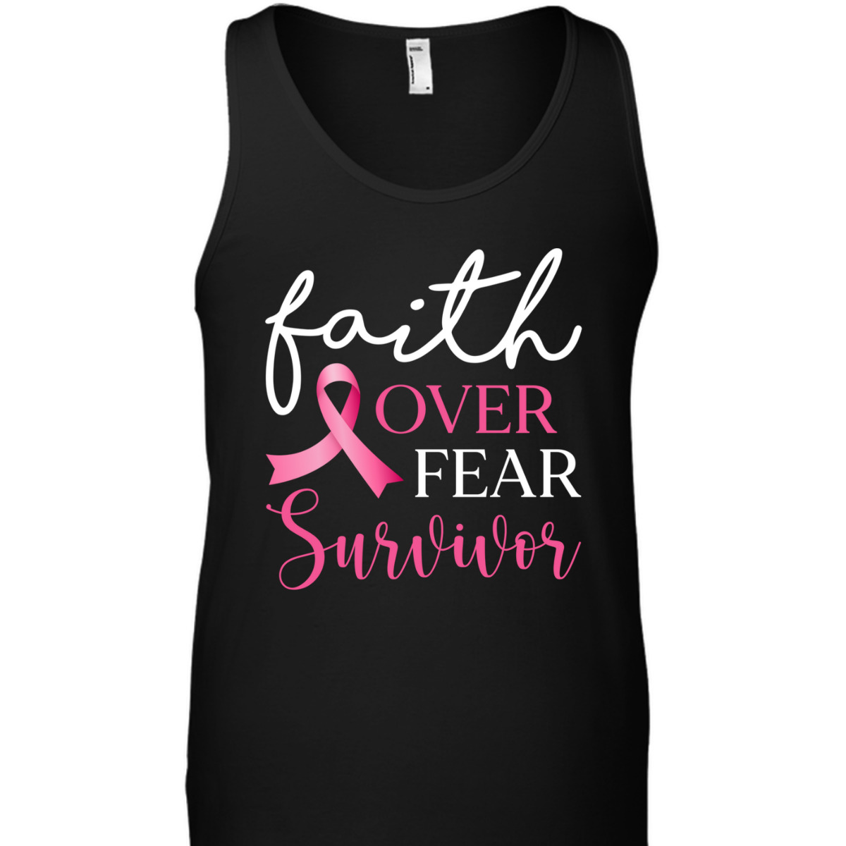 Faith Over Fear Survivor Pink Ribbon Breast Cancer Warrior T-Shirt Faith Over Fear Survivor Pink Ribbon Breast Cancer Warrior T-Shirt