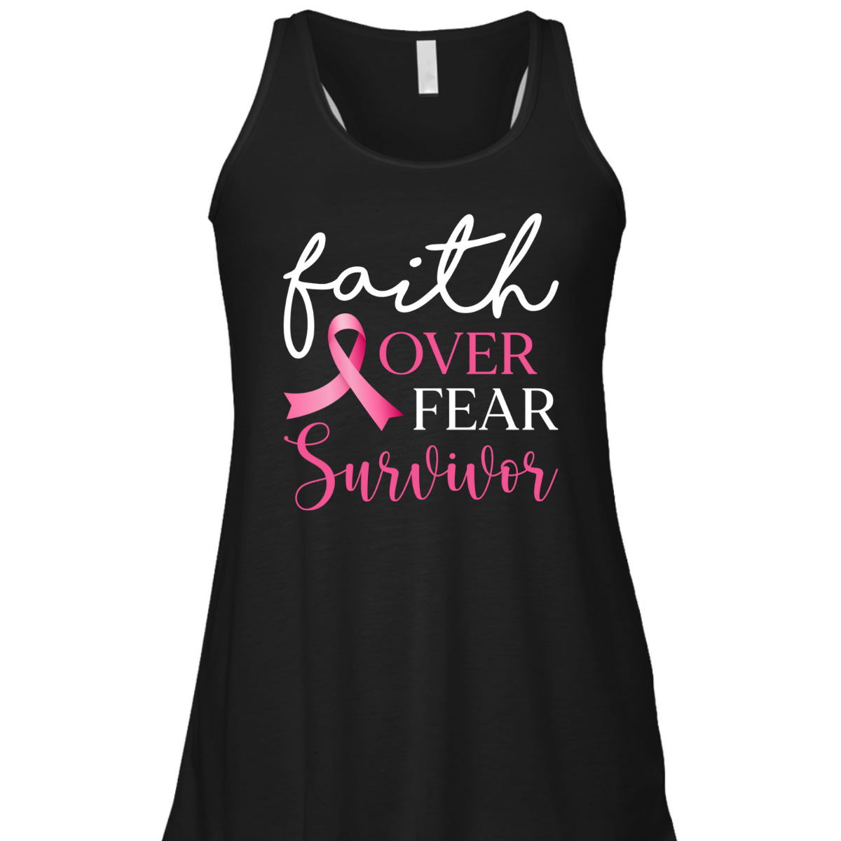 Faith Over Fear Survivor Pink Ribbon Breast Cancer Warrior T-Shirt Faith Over Fear Survivor Pink Ribbon Breast Cancer Warrior T-Shirt