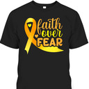 Faith Over Fear Ribbon Endometriosis Awareness Warrior T-Shirt Faith Over Fear Ribbon Endometriosis Awareness Warrior T-Shirt