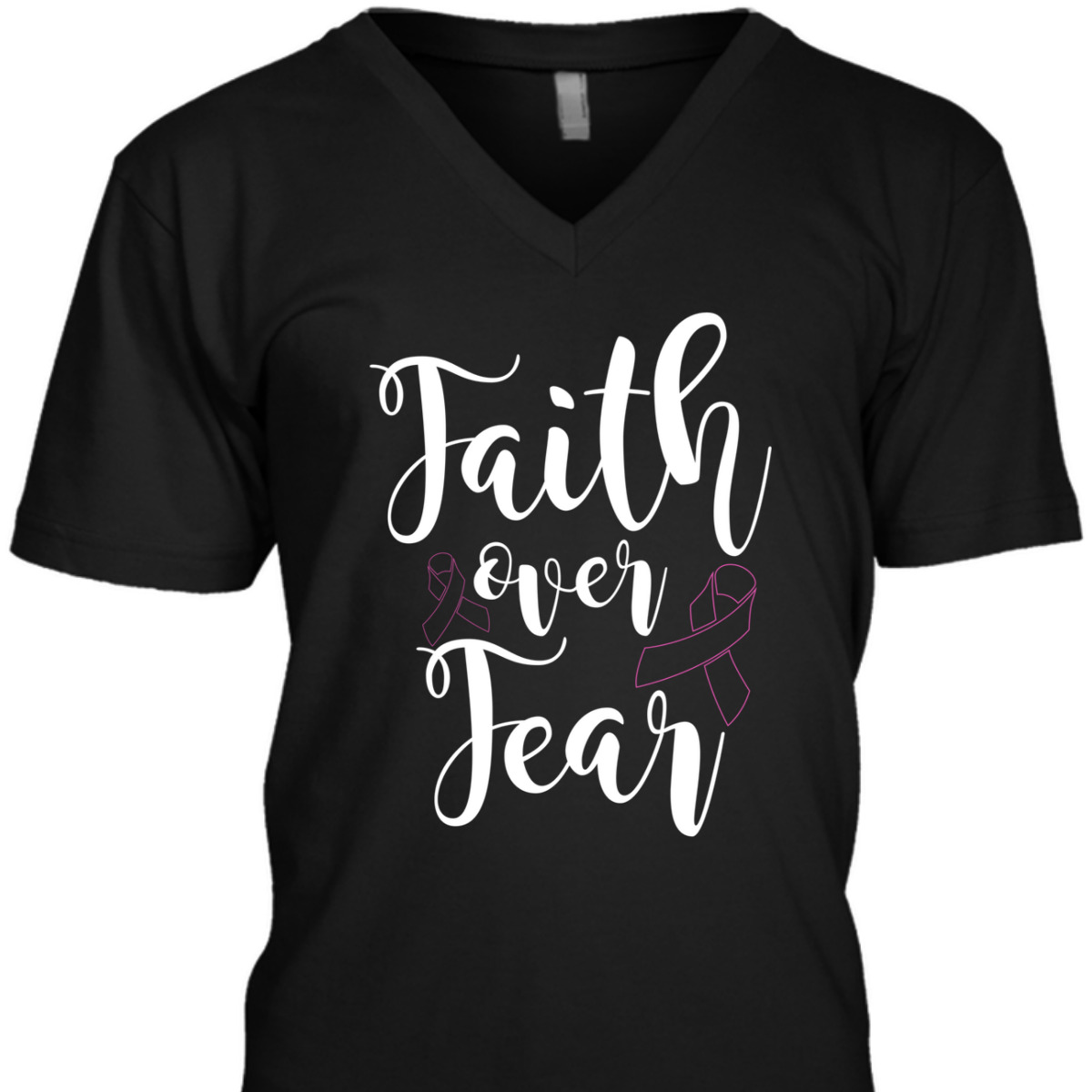 Christian Faith Over Fear Cancer Awareness T-Shirt Christian Faith Over Fear Cancer Awareness T-Shirt