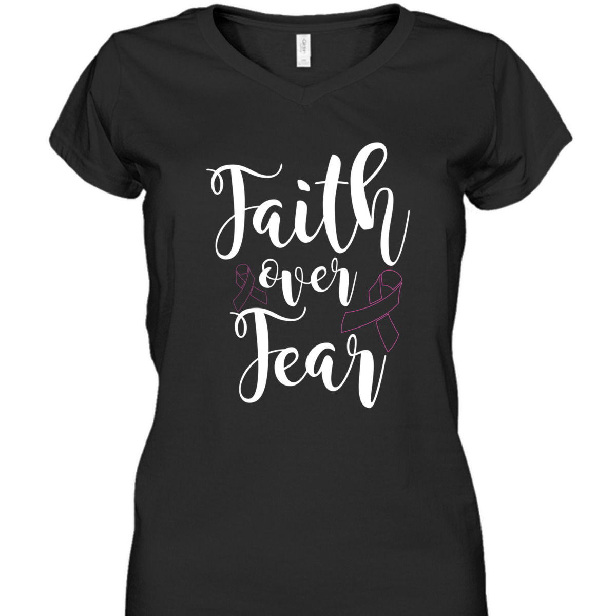 Christian Faith Over Fear Cancer Awareness T-Shirt Christian Faith Over Fear Cancer Awareness T-Shirt
