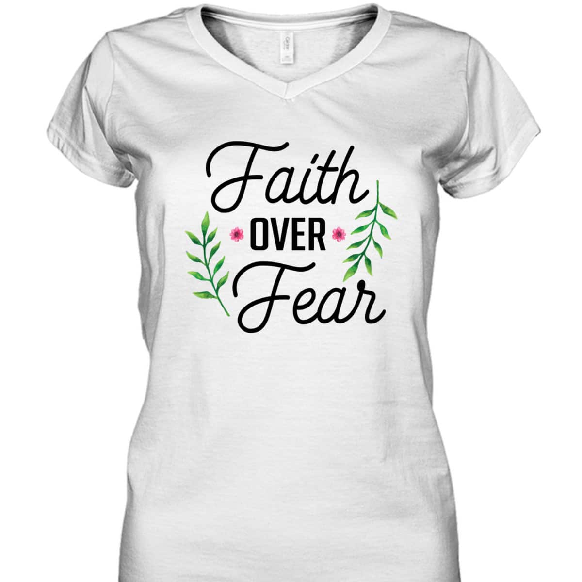 Faith Over Fear T-Shirt Floral Christian Religion Gift Faith Over Fear T-Shirt Floral Christian Religion Gift