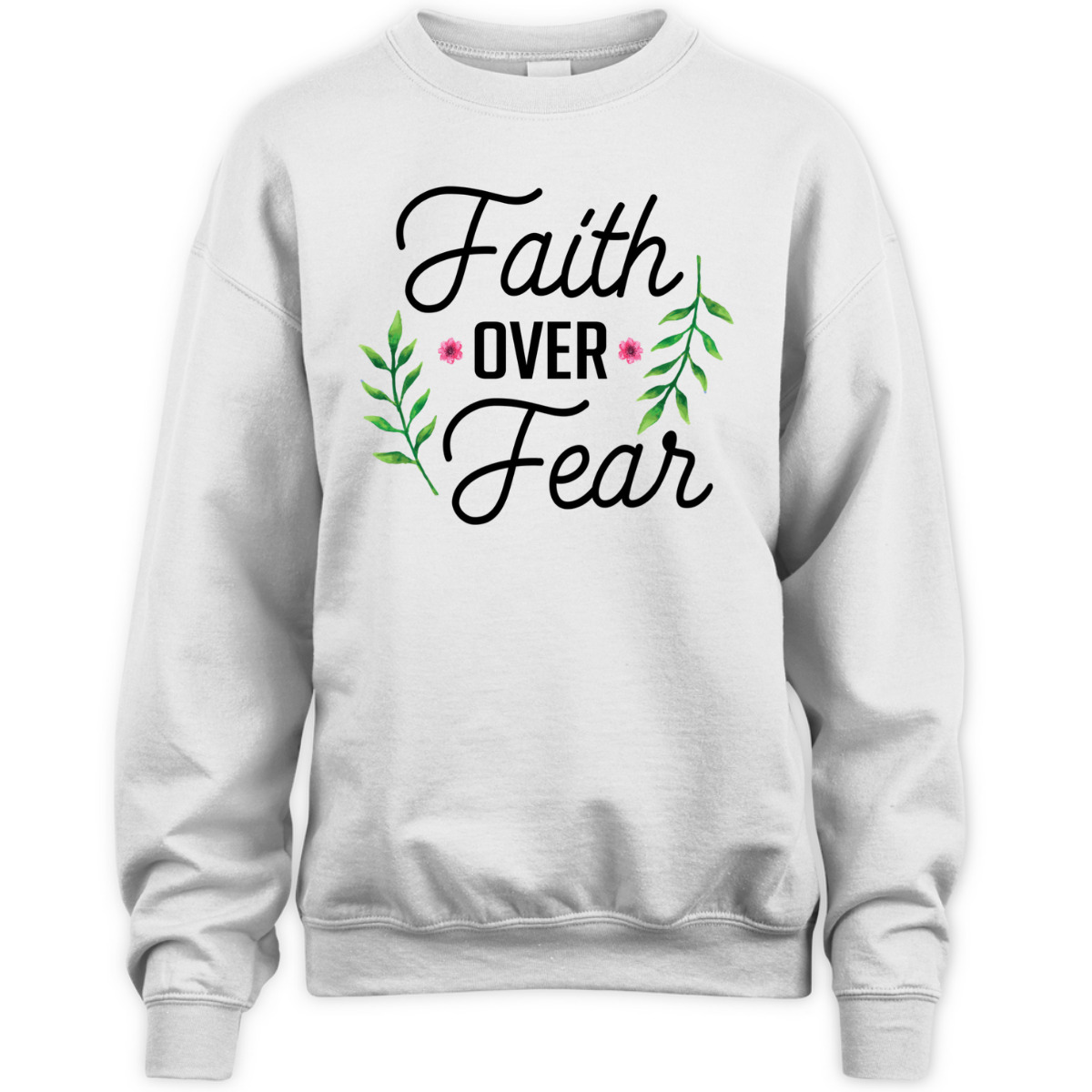Faith Over Fear T-Shirt Floral Christian Religion Gift Faith Over Fear T-Shirt Floral Christian Religion Gift