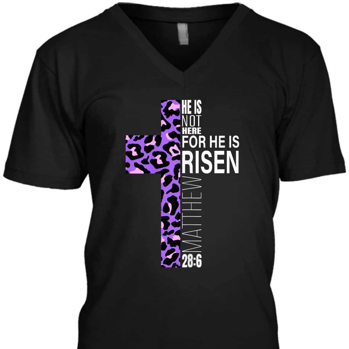 Cute Purple Christian Verse Cheetah Easter Day T-Shirt He Is Risen Cute Purple Christian Verse Cheetah Easter Day T-Shirt He Is Risen