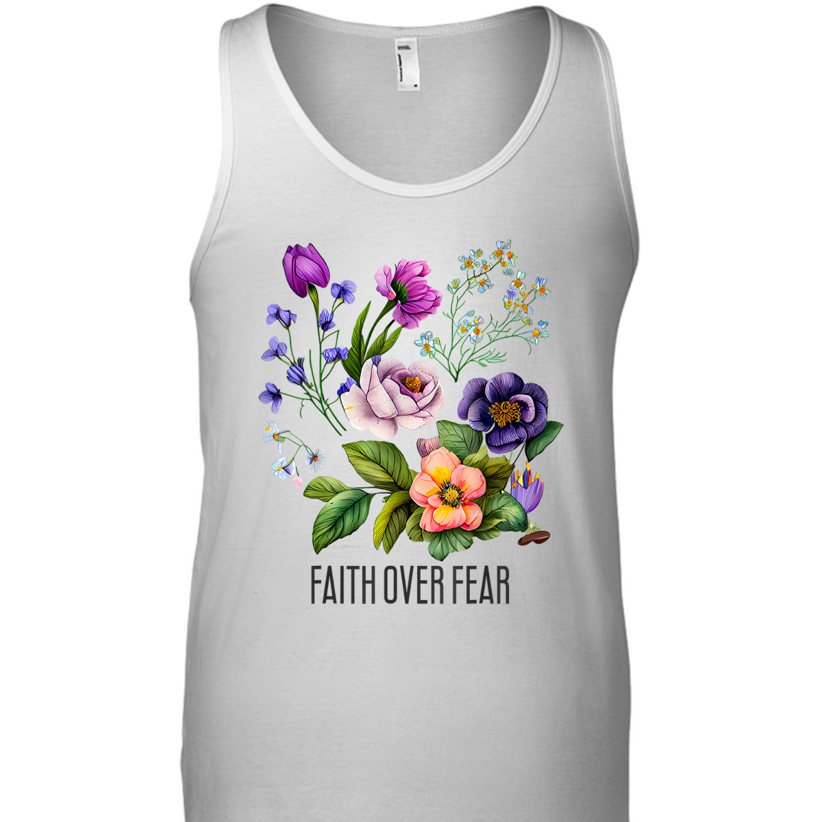 Faith Over Fear Christian Floral Summer Flowers T-Shirt Faith Over Fear Christian Floral Summer Flowers T-Shirt