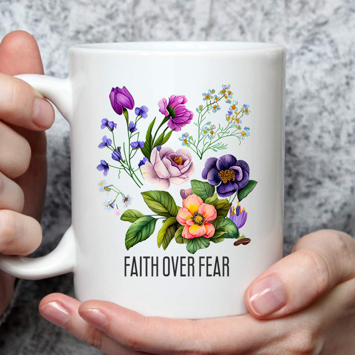 Faith Over Fear Christian Floral Summer Flowers T-Shirt Faith Over Fear Christian Floral Summer Flowers T-Shirt