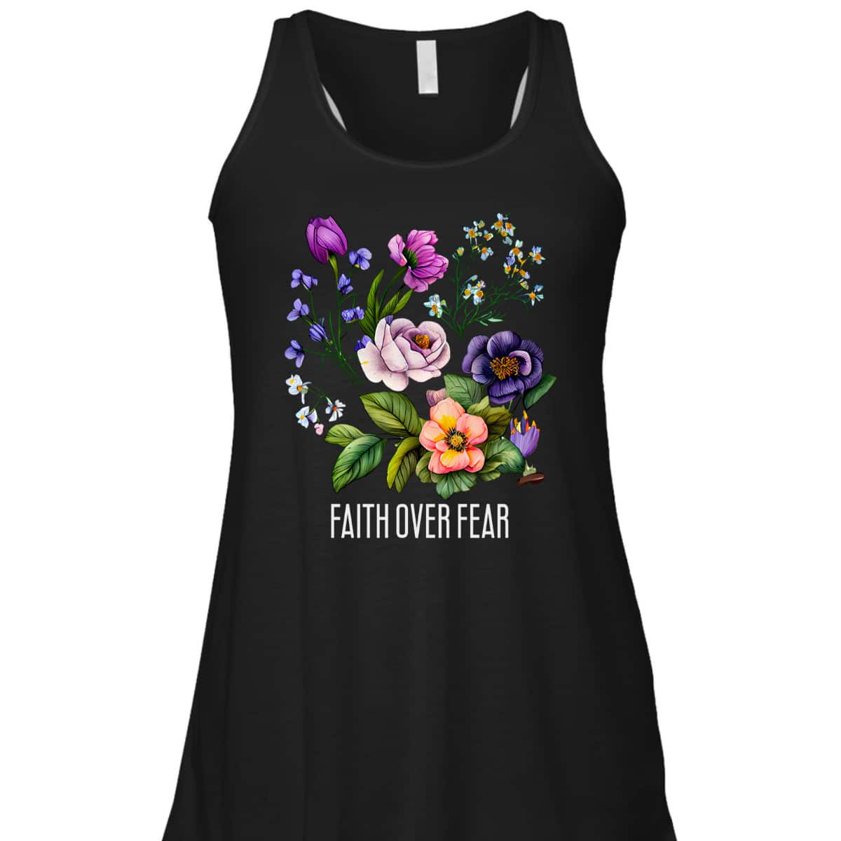 Faith Over Fear Floral Flowers Faith Religious T-Shirt Faith Over Fear Floral Flowers Faith Religious T-Shirt