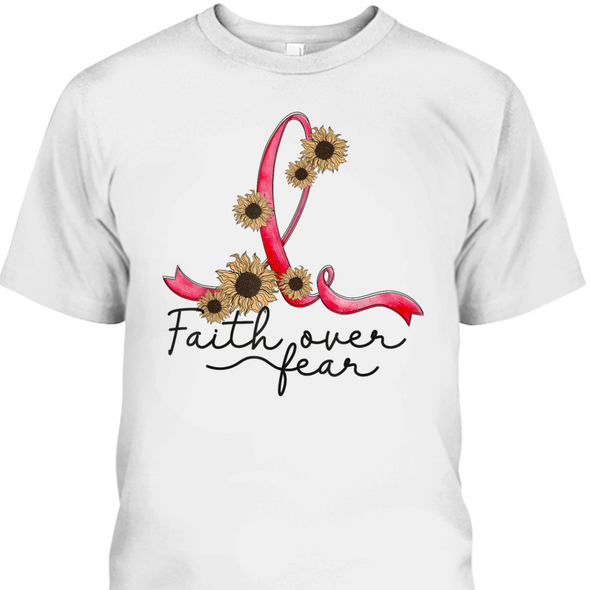 Sepsis Awareness Sunflower Faith Over Fear Christian T-Shirt