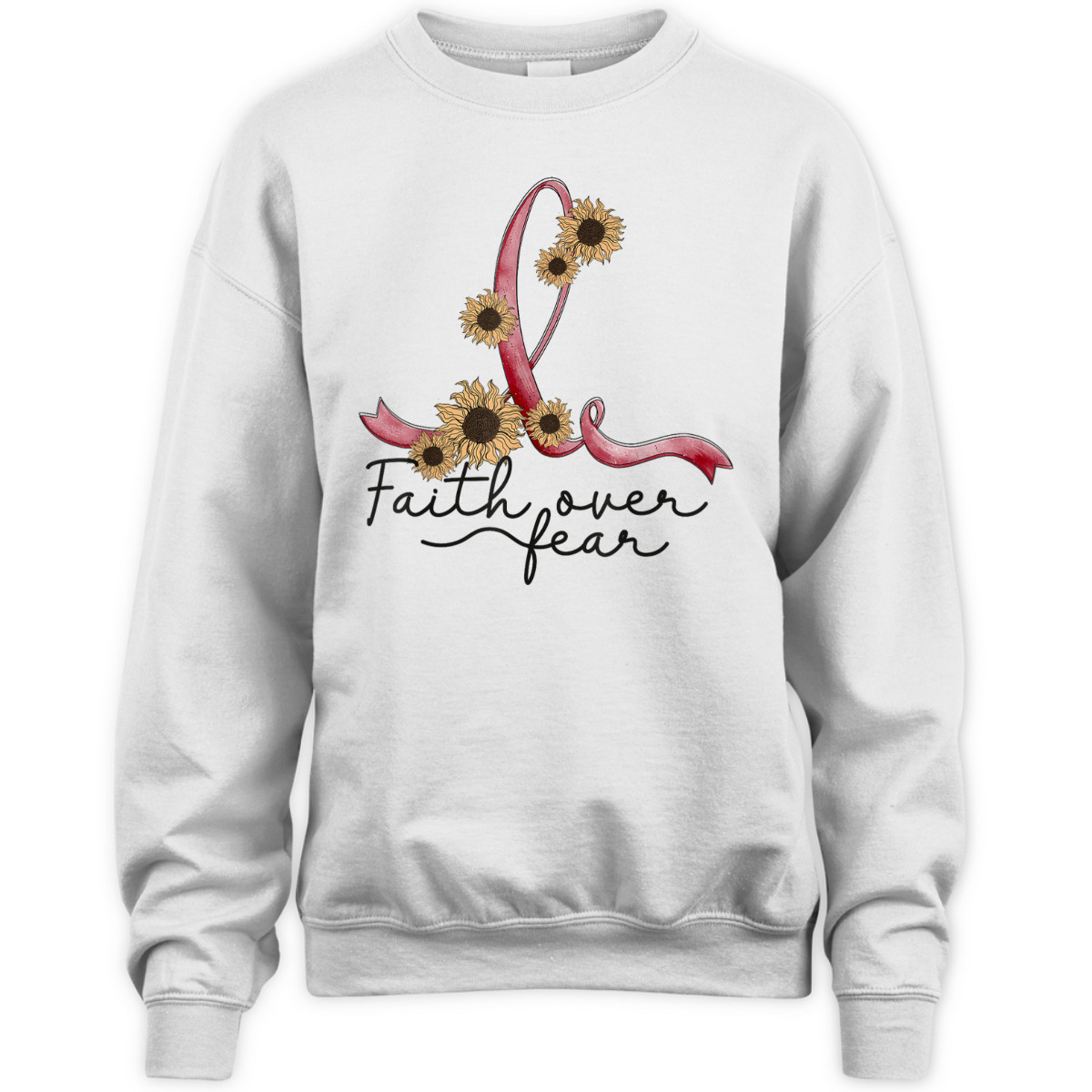 Meningitis Awareness Sunflower Faith Over Fear Christian T-Shirt Meningitis Awareness Sunflower Faith Over Fear Christian T-Shirt